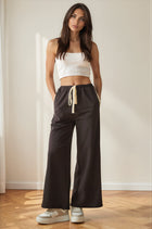 Lace Stripe Detail Terry Sweatpants
