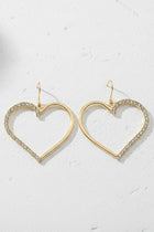 Crystal Detail Heart Dangle Earrings