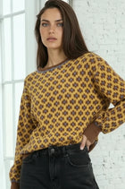 Abstract Print Crew Sweater