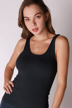 Scoop Neck Layering Tank - Black