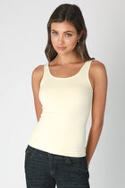 Scoop Neck Layering Tank - Butter Cream