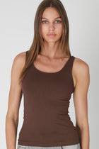 Scoop Neck Layering Tank - French Roast