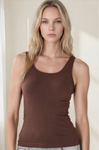 Scoop Neck Layering Tank - French Roast