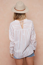 Double V-Neck Button Front Top