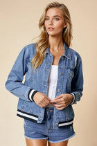 Contrast Band Denim Jacket
