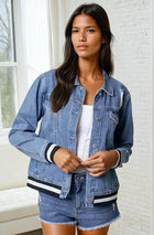 Contrast Band Denim Jacket