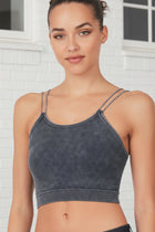 Mineral Washed Double Strap Brami - Ash Black