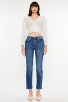 Courtney Slim Straight Jeans - Med Wash