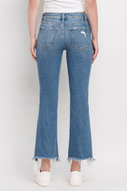 Emma Distressed Hem Ankle Bootcut Jeans