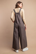 Pintuck Detail Overalls - Charcoal