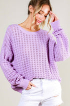 Solid Knit Sweater - Lavender