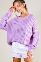 Solid Knit Sweater - Lavender