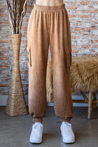 Suede Cargo Joggers - Caramel