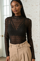 Mock Neck Lace Layering Top