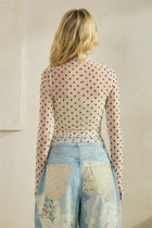 Polka Dot Mesh Top - Ivory