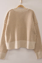 Geometric Check Pattern Sweater - Ivory