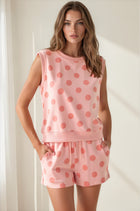 Knit Polka Dot Shorts - Pink
