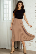Midi Pleated Skirt - Mocha