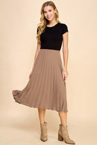Midi Pleated Skirt - Mocha