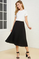 Midi Pleated Skirt - Black
