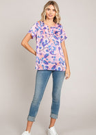 Bright Abstract Print Top