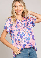 Bright Abstract Print Top