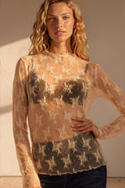 Floral Lace Layering Top - Nude