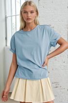 Super-soft Raw Edge T-shirt - Ocean Blue