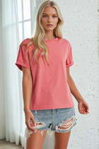 Super-soft Raw Edge T-shirt - Rose