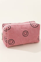 Smiley Corduroy Pouch - 4 Colors