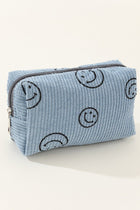 Smiley Corduroy Pouch - 4 Colors