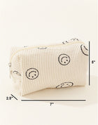 Smiley Corduroy Pouch - 4 Colors