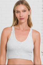 Fitted Ribbed Brami W/ Padding - Light Grey