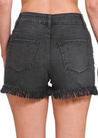 Janelle Frayed Hem Denim Shorts