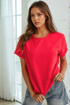 Super-soft Raw Edge T-shirt - Tomato