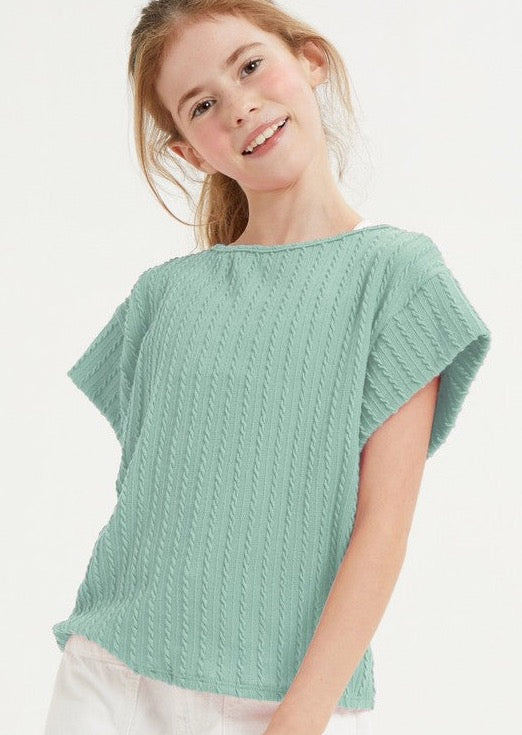 Girl's Frankie Ribbed Knit Tee