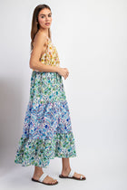 Printed Tiered Midi Dress