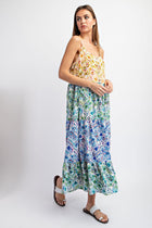 Printed Tiered Midi Dress