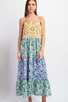 Printed Tiered Midi Dress