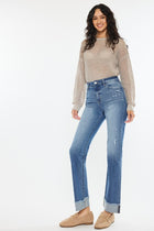 Liz Straight Leg Cuffed Jeans