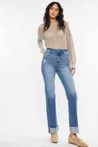 Liz Straight Leg Cuffed Jeans