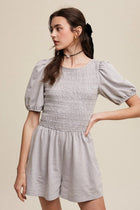 Smocked Puff Sleeve Romper