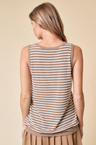 Textured Stripe Knit Tank - Latte