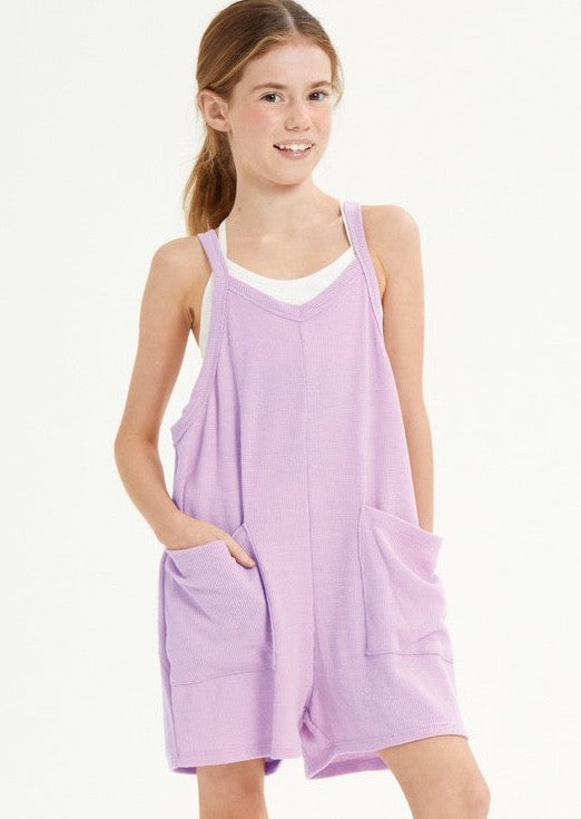 Girl's Kendall Thermal Romper - Lilac