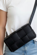 Small Woven Crossbody Bag - Black