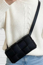 Small Woven Crossbody Bag - Black