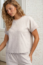 Soft Knit Short Sleeve Top - Taupe