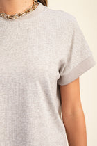 Soft Knit Short Sleeve Top - Taupe