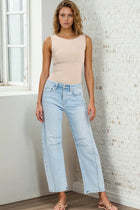 Stella High Rise Light Wash Barrel Leg Jeans