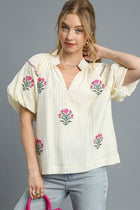 Embroidered Detail Top